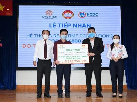 Tập đoàn Hưng Thịnh trao tặng hệ thống máy xét nghiệm tự động trị giá gần 5,3 tỷ đồng cho Trung tâm kiểm soát Bệnh tật TP.HCM